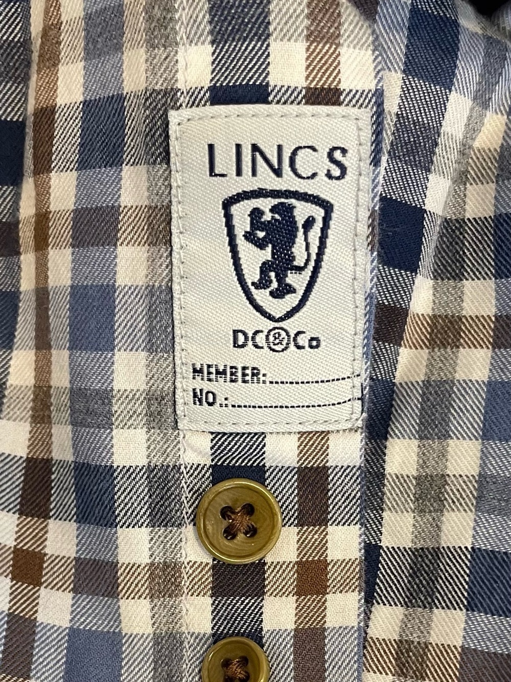Lincs DC & co Blue and White Plaid Button-Down Shirt - Picture 3 of 10